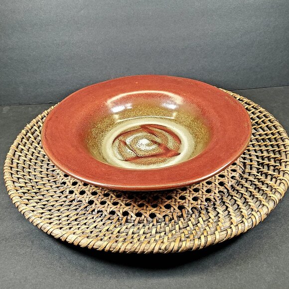 Pfaltzgraff Copper Leaf Rimmed Soup/Pasta Bowls, 9.5" ~ Set of 2, Elegant Rustic - Picture 1 of 11
